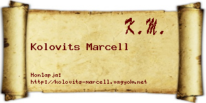 Kolovits Marcell névjegykártya