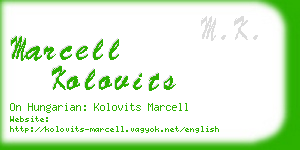 marcell kolovits business card